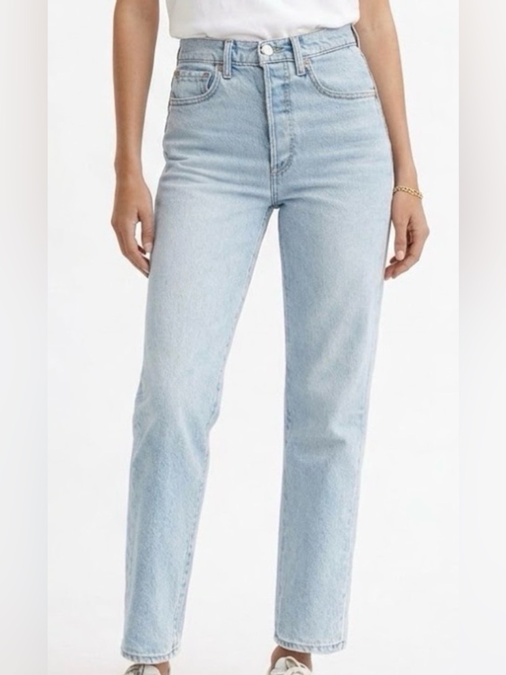 Levi’s Ribcage Straight High Waisted Button Fly Jeans  Light Wash Size 31 - Picture 5 of 14